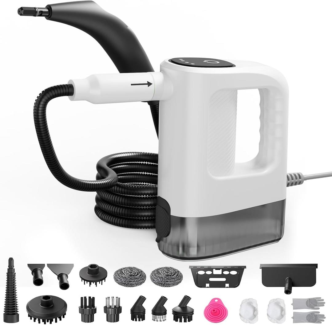 Handheld Steam Cleaner 15s Instant Heat-Up 400ML Tank Lightweight Portable Steam Cleaner for Home, Kitchen, Bathroom, Floor (White)