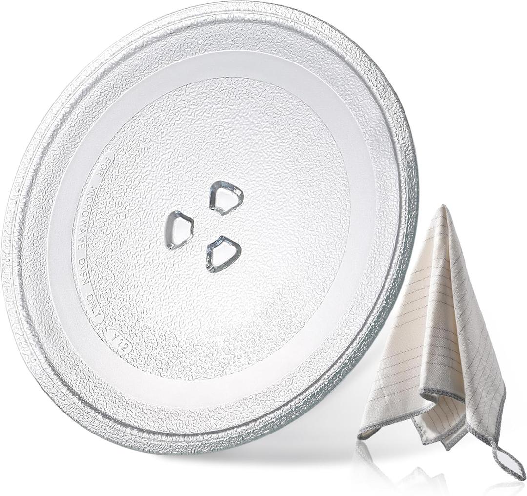9.6" / 24.5cm Microwave Plate Replacement - Microwave Glass Turntable for Fits Virtually All Small Microwaves - Microwave Glass Plate Dishwasher Safe
