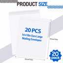 Motipuns 20 Pcs 14" x 18" Extra Large Mailing Envelopes 32lb with Gummed Flaps, Catalog Jumbo Craft Envelopes for Mailing, Storage and Organizing Documents Office Supplies(White)