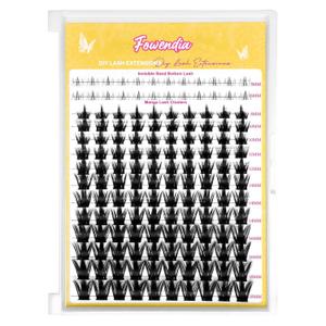 Fowendia Manga Lash Clusters California Sunset Lashes Clusters 8-18mm Fairy Eyelash Clusters DIY Lash Spikes Extension 0.3mm Wispy Individual Cluster Eyelash Extensions