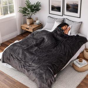 Heated Blanket Electric Blanket Full Size 72''x84'', Soft Flannel Heating Blanket with 10 Hour Auto Off - 5 Heat Settings - Machine Washable - Dark Grey (02 - Drak Grey)