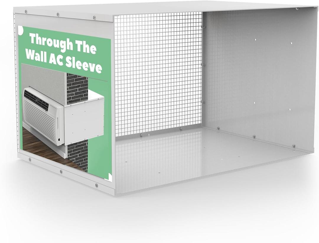 Through The Wall Air Conditioner Sleeve for 26 Inch Through The Wall Air Conditioner Units, Universal AC Wall Sleeve Cover with Ventilation Grille, Weather Resistant & Keep Out Leaves