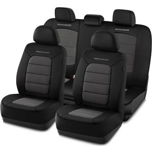 Skechers Memory Foam Car Seat Covers,Thick Cool Touch Fabric Seat Covers,Seat Cover Full Sets Airbag Compatible,Automotive Comfort Protection for Most Cars,Vans,Trucks,SUV,Grey