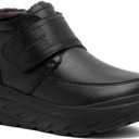 OrthoComfoot Women's Orthopedic Wide Leather Winter Ankle Boots: Comfortable Diabetic Arch Support Dress Shoes for Plantar Fasciitis, Casual Hook and Loop Walking Shoes for Foot and Heel Pain