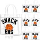 Wesnoy 20 Pcs Basketball Snack Bags Basketball Party Favor with Handles Reusable Sport Themed Treat Bags for Candy Birthday Party Supplies 8 x 8 x 3.15''