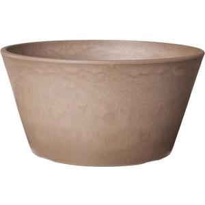 Arcadia Garden Products PSW Pot Collection TD25TP Plastic/Stone/Wood Composite Shallow Bulb Pan - No Drainage Hole (Drillable), Planter for Succulents, Bonsai, Fairy Gardens, Herbs, 10-inch, Taupe