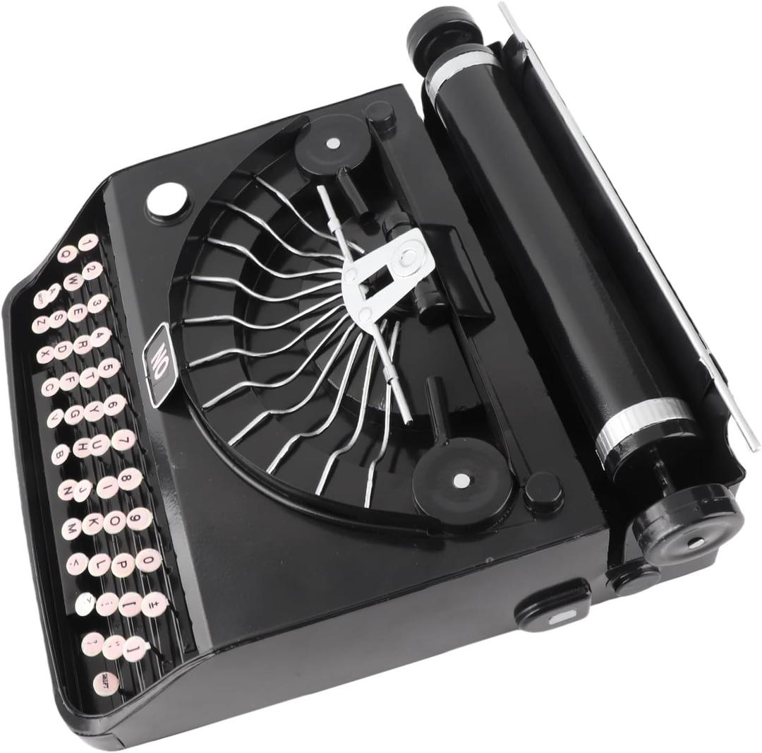 Type Writer, Black Retro Vintage Typewriter Model Typewriter Type Writing Machine Manual Props Model Retro Decoration Ornaments for Movie Props Home Cabinet Decor Ornaments