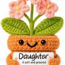 Positive Crochet Forget-Me-Not Thank You Gift for Women Coworker Teacher Handmade Appreciation Inspirational Retirement Christmas Thanksgiving Gift