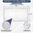 EcoNour Windshield Sun Shade Compatible for Tesla Model 3 & Model Y 20172026 | Custom Fit EV Front Window Sunshade | Foldable Heat & UV Reflective Sun Visor