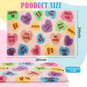 Dunzy Valentine's Day Conversation Heart Bathroom Rug 36x24 Inch Valentine's Day Love Candy Heart Welcome Door Mat Casual, Low Pile, Kitchen Decor Indoor Outdoor Party Decoration