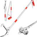 50" Foldable Grabber Reacher Tool, Extra Long 3 Fold Reaching Aid for Seniors, Heavy-Duty Trash Picker Upper & Litter Pickup Tool for Home & Garden (50 Inch Red)
