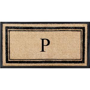 A1 Home Collections A1HC Natural Rubber & Coir Doormat 24x48 Monogrammed, Anti-Shed Treated Durable Mats for Entrance Outdoor, Heavy Duty Front Door Porch Entry Mat