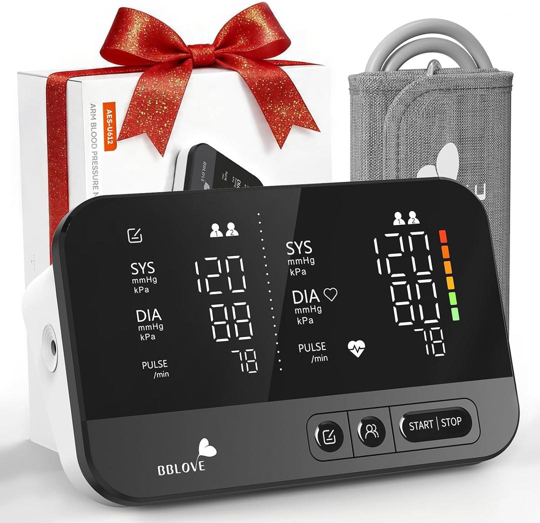 Clinical Accurate Blood Pressure Monitors for Home Use,Dual-Screen Automatic Blood Pressure Machine,One-Touch Automatic Measurement,2 Users, Voice & Mute, LED display screen, Birthday Gifts for Family