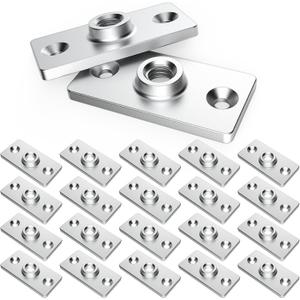 Fongone 20pcs Galvanized Ceiling Flange Hanger Plate Fits 1/2-inch Threaded Rod, Ceiling Flange Hanger for DIY Plumbing &Industrial Decor ,Galvanized Iron, Wall Mounting