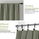OWENIE Sally Sage Green Blackout Curtains for Bedroom 63 Inch Length 2 Panels Set, Solid Thermal Insulated Room Darkening Rod Pocket Privacy Window Treatment Curtains Drapes, W40 x L63 Inch