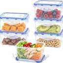 KIGI Small Food Storage Containers, Rectangle, 4-Sided Locking Airtight Lids, BPA-Free Plastic, Leak-Proof, Ideal for Lunch, Meal Prep, Snack & Portion Control, 17 oz / 2.1 Cup, 12 Piece Set