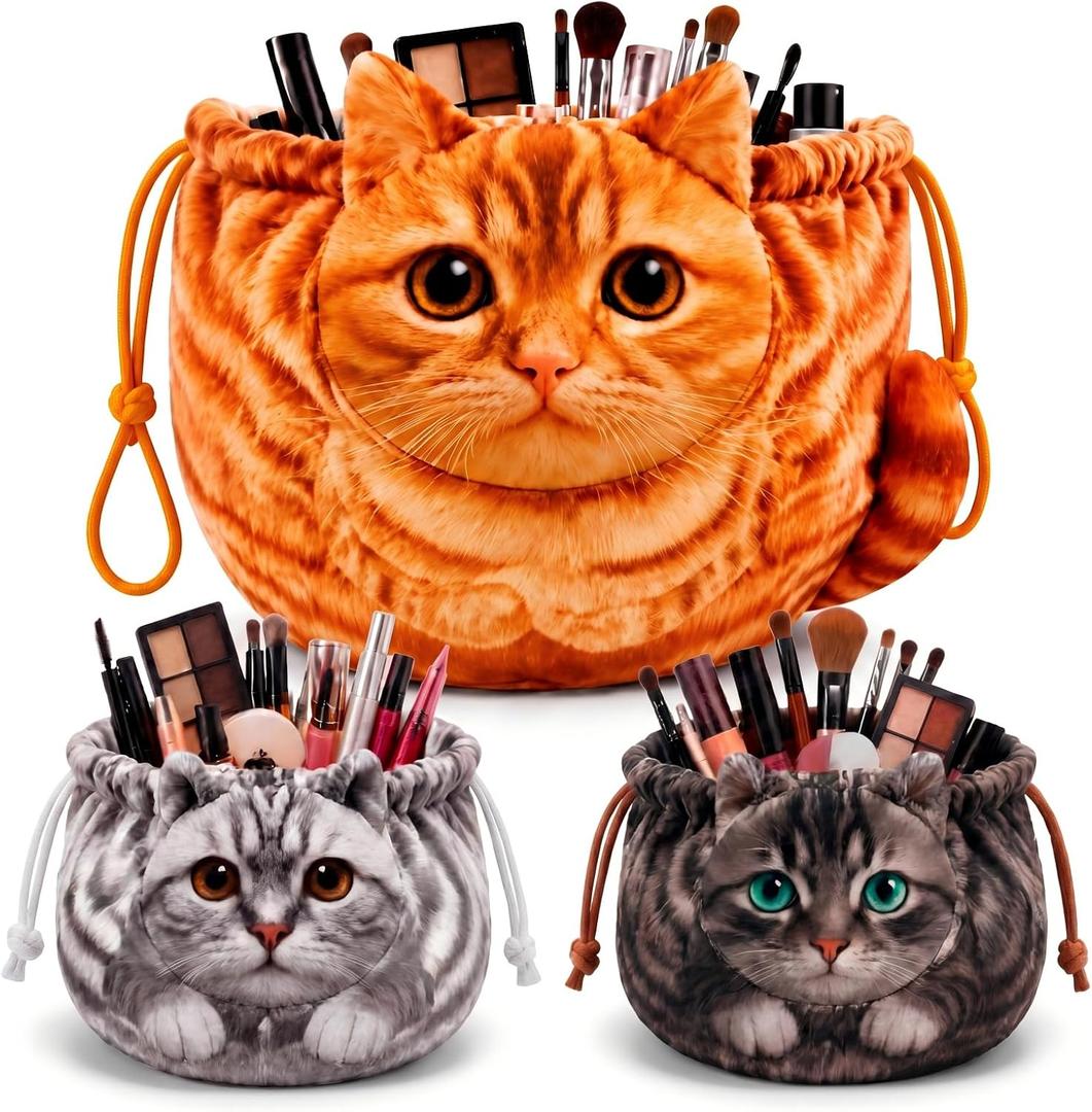 Tallew 3 Pcs Large Capacity Cat Bag Cute Large Drawstring Bag