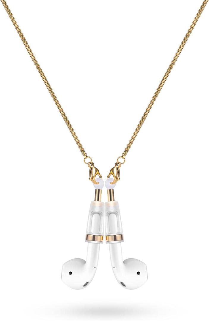 Stylish Magnetic Anti-Lost Necklace Chain  Neck-Worn Strap Compatible with AirPods 1&2 /3rd /Pro/Pro 2 (Infinity Knot, Gold)
