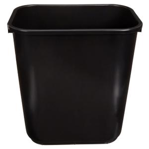 Amazon Basics Trash Can, Rectangular Commercial Office Wastebasket, 7 Gallon (Pack of 2), Black (Previously AmazonCommercial Brand)