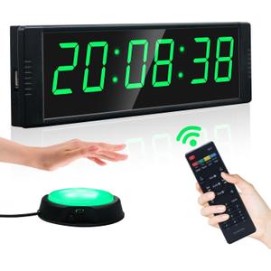 YZ Gym Clock for Home Gym with Start/Stop Button, Interval Timer for Workout, Stopwatch/Countdown Timer with Remote, 12/24H Digital Wall Clock, Portable Home Gym Accessories
