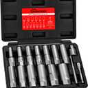 16pcs Bolt Extractor Kit, Stripped Bolt Extractor Set, Deep Long Easy Out Set, Lug Nut Remover Socket Tool for Studs, Damaged, Frozen, Rusted, Rounded-Off Bolts, Nuts