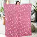 Dog Blankets for Large Dogs, 3 Pcs Dog Blanket Washable, Soft Fluffy Flannel Pet Blanket Mat Cover for Bed Couch, Cute Print Puppy Blanket 60" x 50"