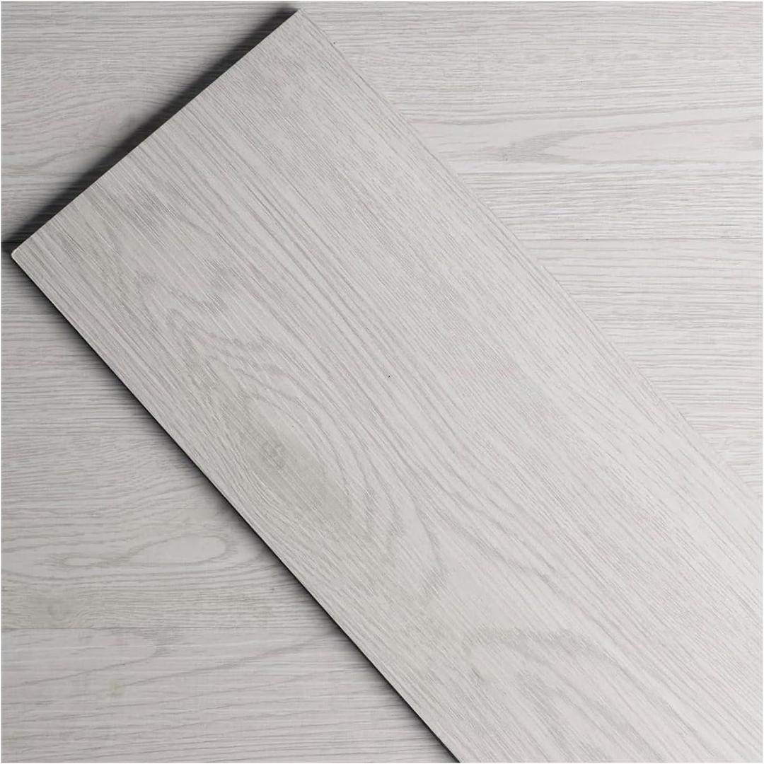Peel and Stick Floor Tile Waterproof - White Oak Wood Vinyl Flooring Plank, 2.0mm Thick Laminate Flooring (Only 11Planks Planks), Anti-Scratch, Easy DIY for Bathroom, Hallway, Kitchen