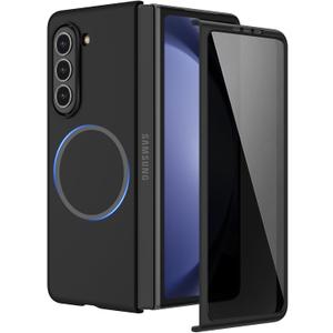 Ruky Magnetic Case for Z Fold 5, with Privacy Screen Protector, Z Fold 5 Case [Compatible with MagSafe], Slim Thin Protective Full Body Phone Cover for Samsung Galaxy Z Fold 5 5G, Black