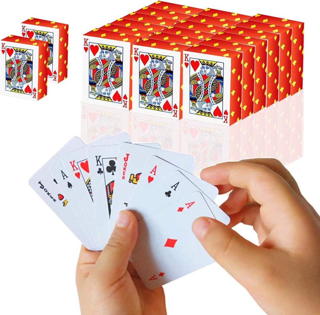 Mini Playing Cards 20 Pack, 1.65" Mini Deck of Cards, Miniature Playing Cards with Great Novelty Gift, Party Favor for Boys and Girls.
