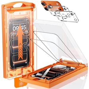 MRGLAS TOP 9H+ Glass 2 Packs for iPhone 17 Pro Max Screen Protector with Camera Lens Protector [Zero Bubble][10X Military Protection] 17 ProMax Tempered Glass Full Edge Coverage, Case-Friendly