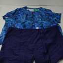 Inno Women's Plus Size 2 Piece Rash Guard Swimsuits Short Sleeve with Boyshorts UPF 50+ Surfing Swimwear  5X (Zipper, Blue)