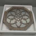 2 PCS Octagon Wall-Mounted Mirrors,Vintage Farmhouse Mirror for Wall Decor,Barn Wood Color Decorative Accent Mirror for Foyer, Bathroom, Bedroom. (12x12)