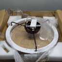 Ceiling Fan with Lights Dimmable LED Reversible Blades Timing with Remote Control, 5 Invisible Blades Semi Flush Mount Low Profile Fan (21.5in, Brown)