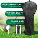 Golf Club Head Covers for Woods and Drivers, Premium Golf Headcovers Set Fit Most Clubs Simple Striped 3PCS