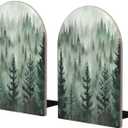 Green Tree Bookends Decorative Book Ends for Shelves Heavy Books Holder Organizer Non-Slip Desk Book End for Kids Room Office School Kitchen Home Desktop Decor 1 Pairs