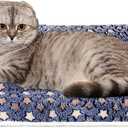 FJWYSANGU Pet Blanket Premium Fluffy Flannel Cushion Soft and Warm Mat for Dogs Cats Small Size Animal Blue Stars