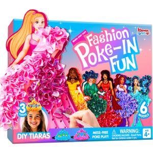 JOVA Klever Kits Poke in Fun Art Crafts for Kids Ages 4-8, Princess Dress-up, Art Activities, DIY Craft Kits, Birthday Gifts for Girls Ages 4 5 6 7 8+ (small to medium)