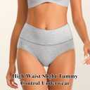 Annenmy High Waisted Womens Underwear Cotton Underwear Full Coverage Briefs Stretch Breathable Ladies Panties 5 Pack (L)