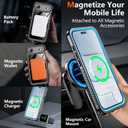 SPIDERCASE Magnetic for iPhone Air Case Waterproof, Built-in Lens & Screen Protector,[IP68 Underwater][15FT Military Shockproof] [Dustproof] Full Body Protection Cover for iPhone 17 Air 6.5,Blue