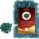 Yogic Mantra Fresh Jasmine Incense Cones | 60 Dhoop Cones | 1.5 Inch Size | Chameli Fragrance | Mogra Dhoop Batti | Aromatherapy Meditation Agarbatti Stick | for Diwali Pooja and Holy Puja Prayers