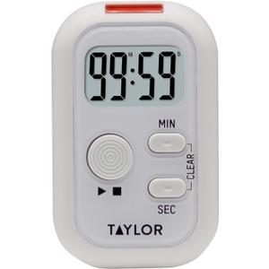 Taylor Multi-Alert (Sound, Light, Vibration) Digital Timer, Standard, White