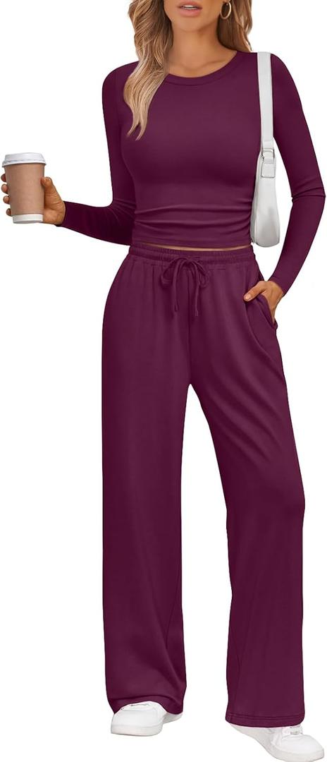 LILLUSORY 2 Piece Lounge Sets for Women Fall Outfits 2026 Two Piece Travel Sweatsuits Business Casual Fashion Clothes XL
