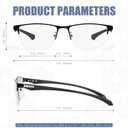 2 Pack Men's Progressive Multifocal Reading Glasses,Half Rim Metal Frame TR90 Temples Blue Light Blocking Anti Eyestrain Multifocus Computer Readers,2.5x