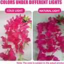 24 Pack Fuchsia Wisteria Hanging Flowers, 3.4 Ft Fake Hanging Flowers, Artificial Wisteria Garland Vines for Wedding Room Backdrop Outdoor Patio Garden Decoration