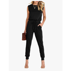 ANRABESS Women’s Summer Crewneck Sleeveless Casual Dressy Loose Stretchy Jumpsuits Rompers 2025 Trendy Outfits Size L