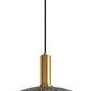 KCO Lighting Mid Century Modern Gold Glass Pendant Lighting Smoke Grey Globe Pendant Lights Kitchen Island Industrial Brass Gold Hanging Ceiling Light Fixture for Dining Room (30cm)