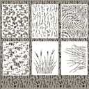 6 Pieces Camo Stencils for Spray Paint, Camouflage Grass Pattern Stencils Templates Reusable Digital Camo Paint Stencil for Boat DIY Crafts (Camo)