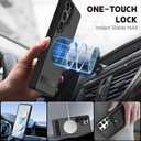 Strong Magnetic for Samsung Galaxy S24 Ultra Case with Screen Protector + Lens Protector, Fit for MagSafe,Mil-Grade Drop Protection, Seamless Stand, Translucent Black