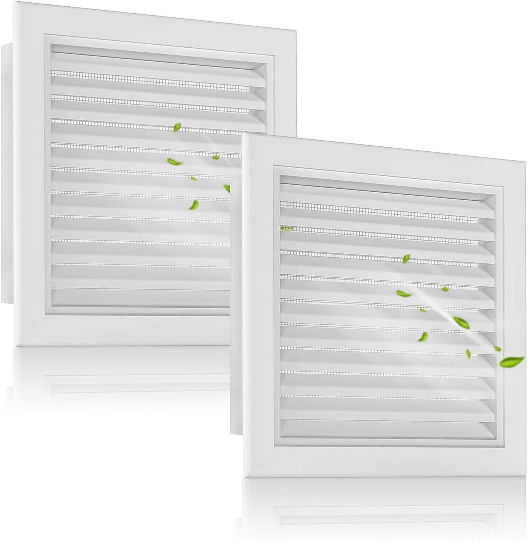 2-Pack Paintable Gable Vents - 18" x 18" Aluminum with Screen, Maximize Ventilation in Attics and Sheds, Vent Opening: 16" x 16"