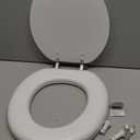 Mayfair Padded Toilet Seat with Chrome Hinges, Soft Vinyl over Wood Core Seat, Made in USA, Round, White (Elongated)